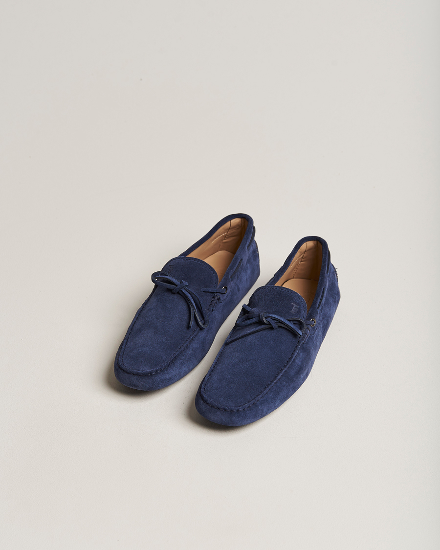 Men | Suede shoes | Tod's | Laccetto Gommino Carshoe Navy Suede