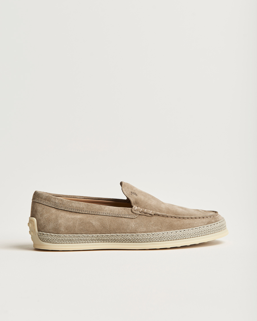Men | Tod's Raffia Loafers Taupe Suede | Tod's | Raffia Loafers Taupe Suede