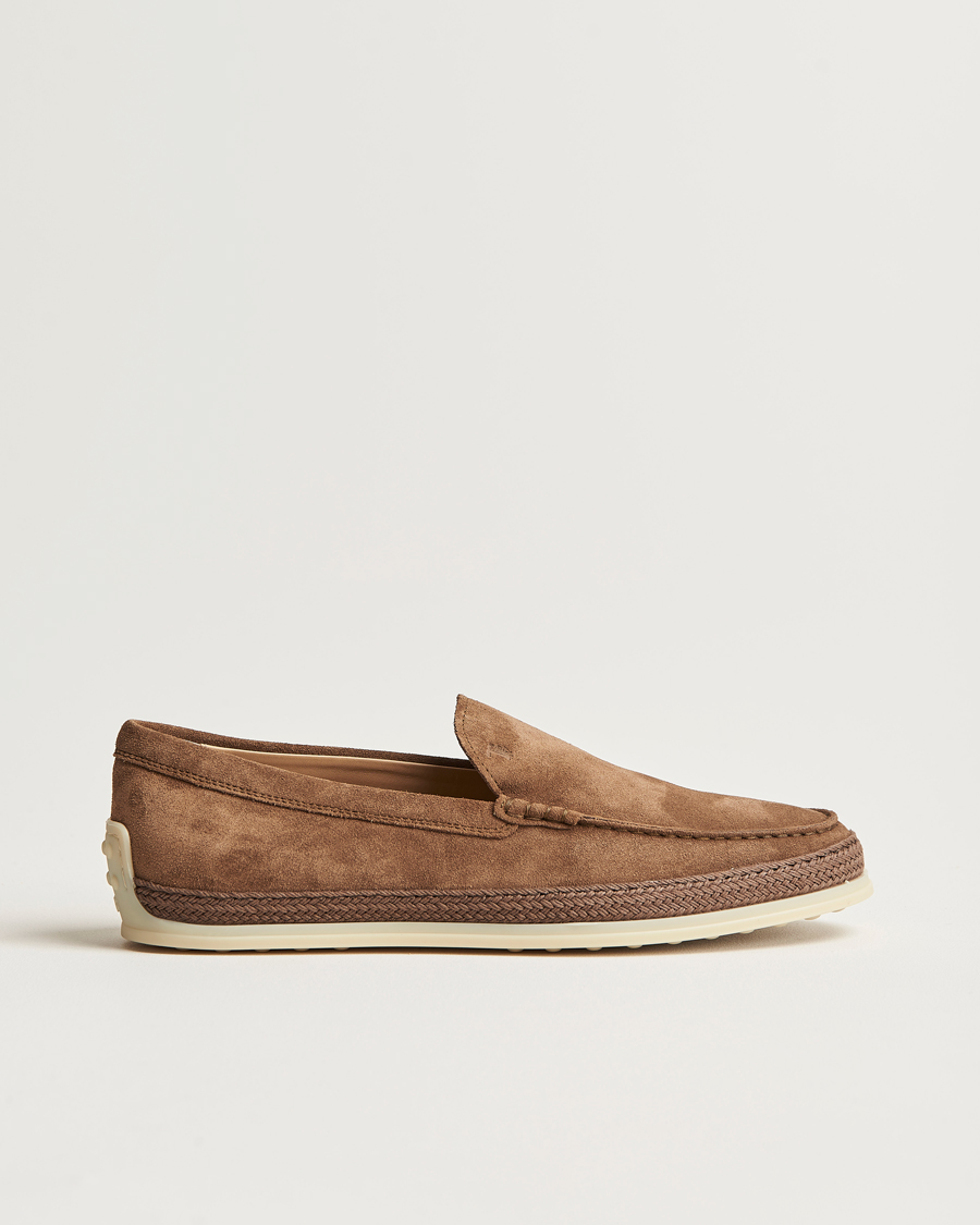 Men | Tod's Raffia Loafers Brown Suede | Tod's | Raffia Loafers Brown Suede