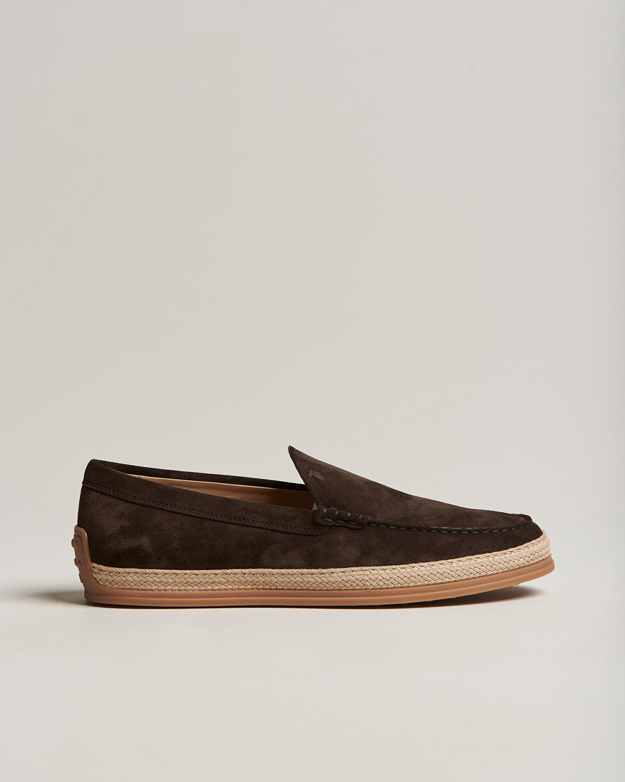 Men | Tod's Raffia Loafers Dark Brown Suede | Tod's | Raffia Loafers Dark Brown Suede
