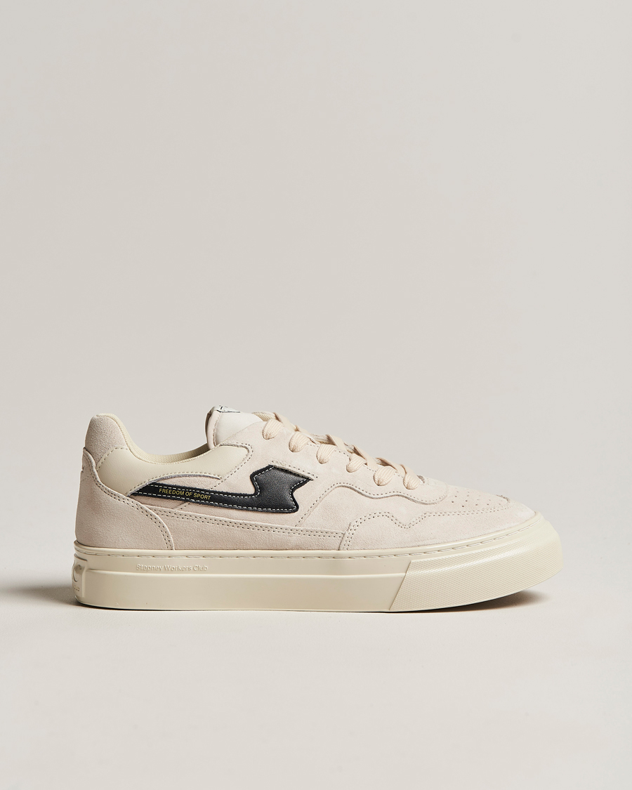 Men | Stepney Workers Club Pearl S-Strike Suede Sneaker Ecru/Black | Stepney Workers Club | Pearl S-Strike Suede Sneaker Ecru/Black