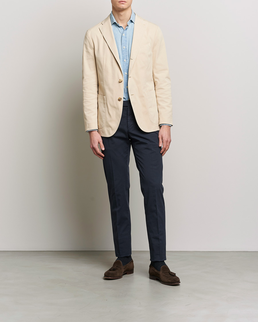 Men | Blazers | Boglioli | K Jacket Cotton Stretch Blazer Light Beige