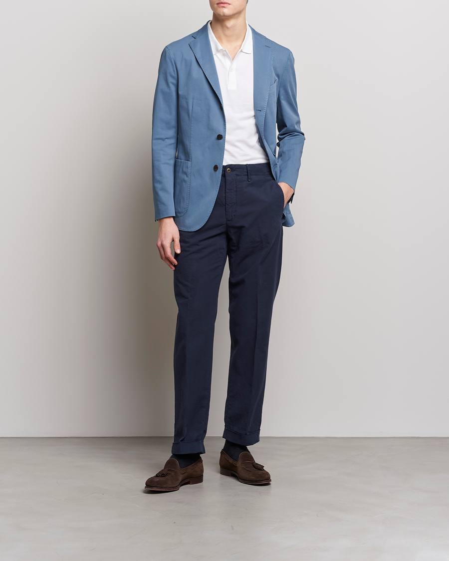 Men | Blazers | Boglioli | K Jacket Cotton Stretch Blazer Dusty Blue