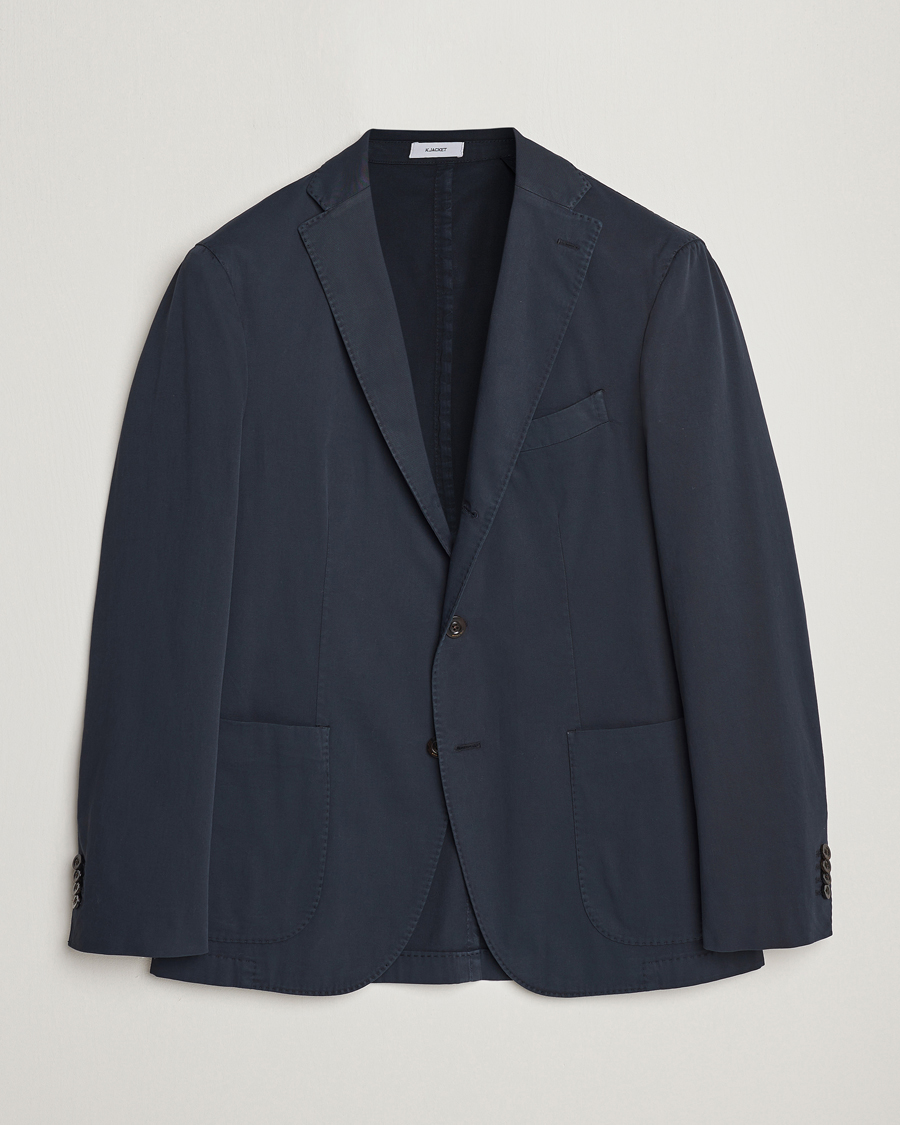 Boglioli K Jacket Cotton Stretch Blazer Navy at CareOfCarl.com