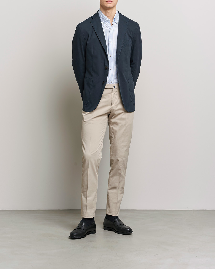 Boglioli K Jacket Cotton Stretch Blazer Navy at CareOfCarl.com