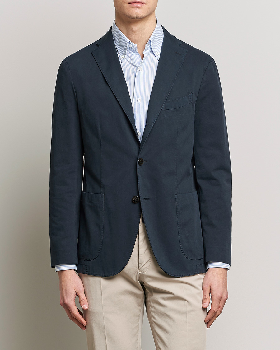 Men |  | Boglioli | K Jacket Cotton Stretch Blazer Navy