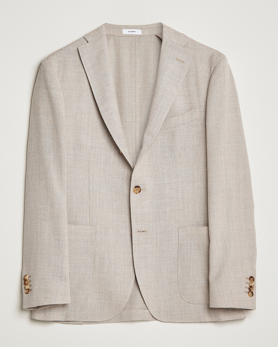 Men | Blazers | Boglioli | K Jacket Wool Hopsack Blazer Beige