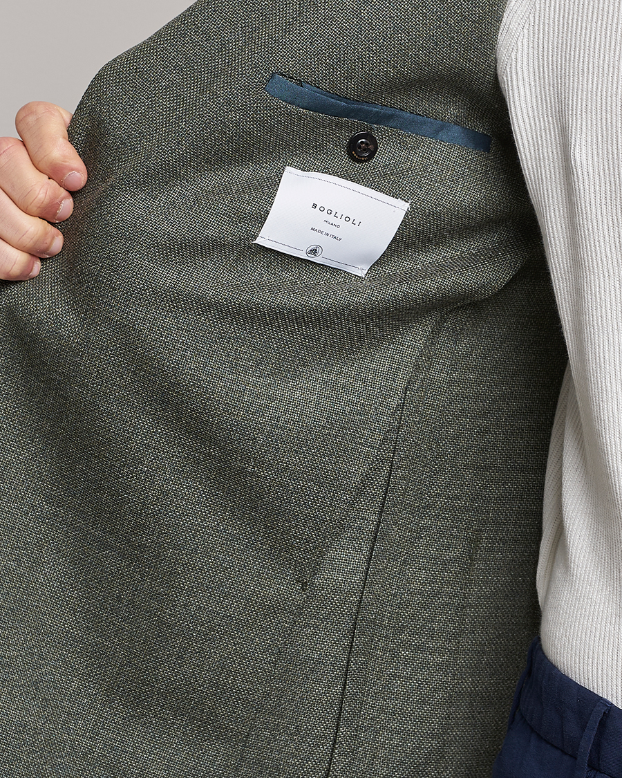 Men | Blazers | Boglioli | K Jacket Wool Hopsack Blazer Sage Green