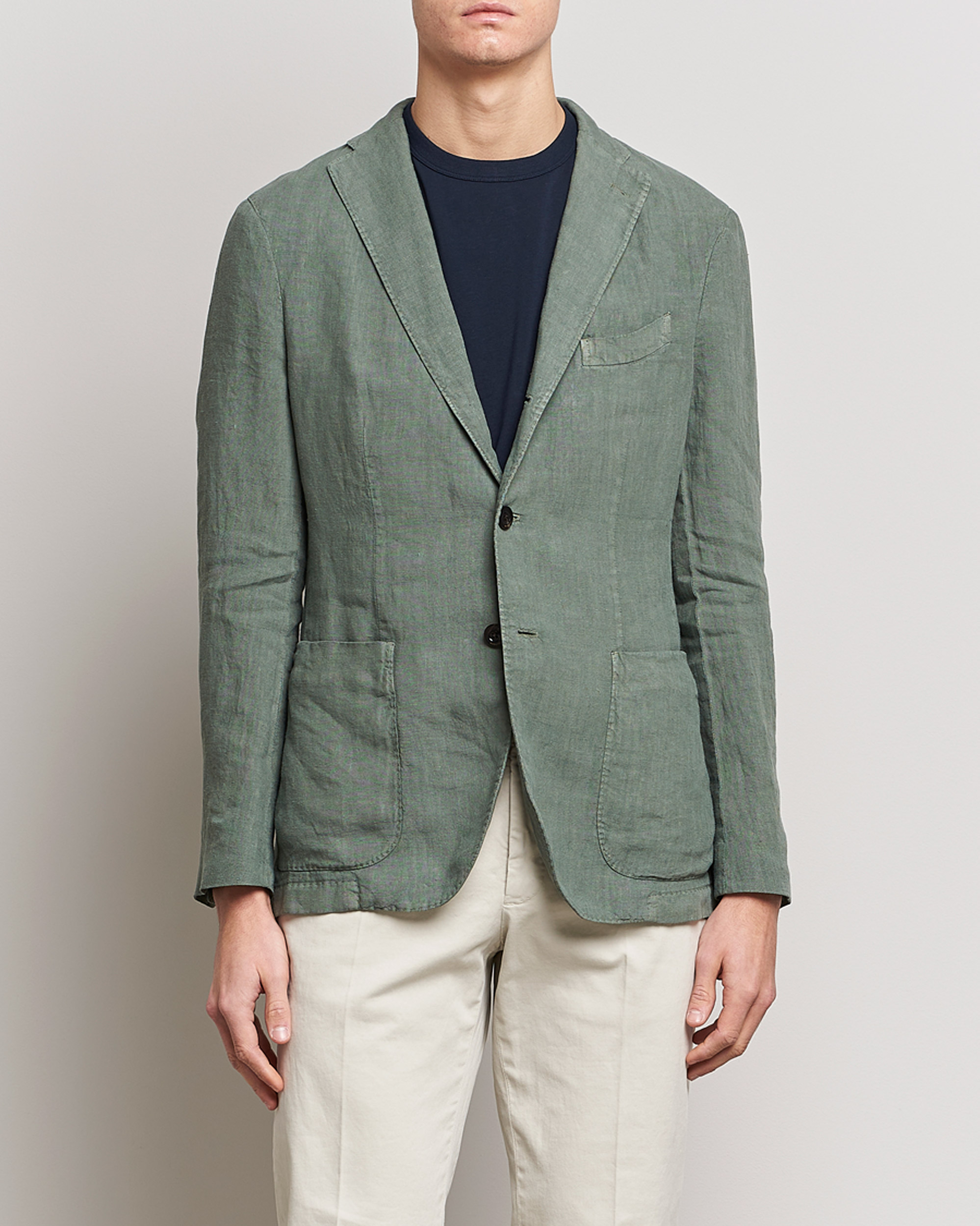 Men | Boglioli | Boglioli | K Jacket Linen Blazer Sage Green
