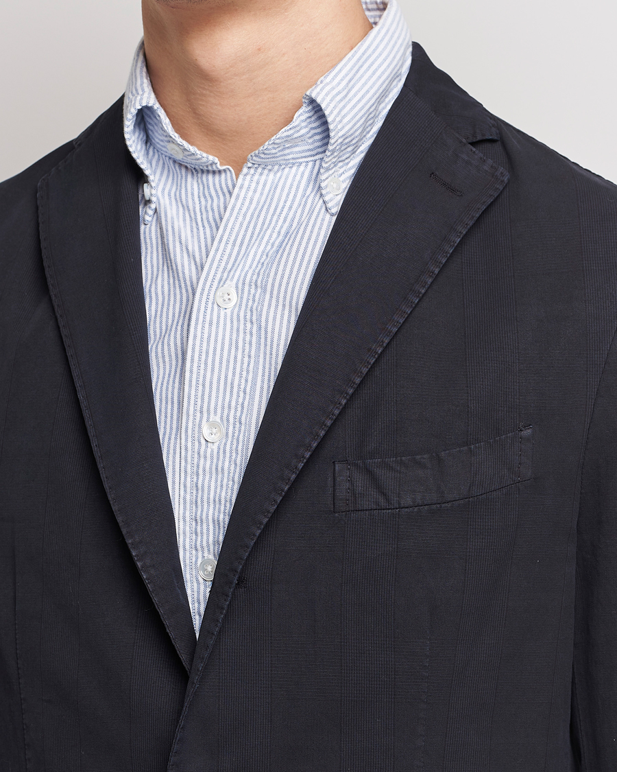 Men | Blazers | Boglioli | Cotton/Silk Prince Of Wales Check Blazer Navy