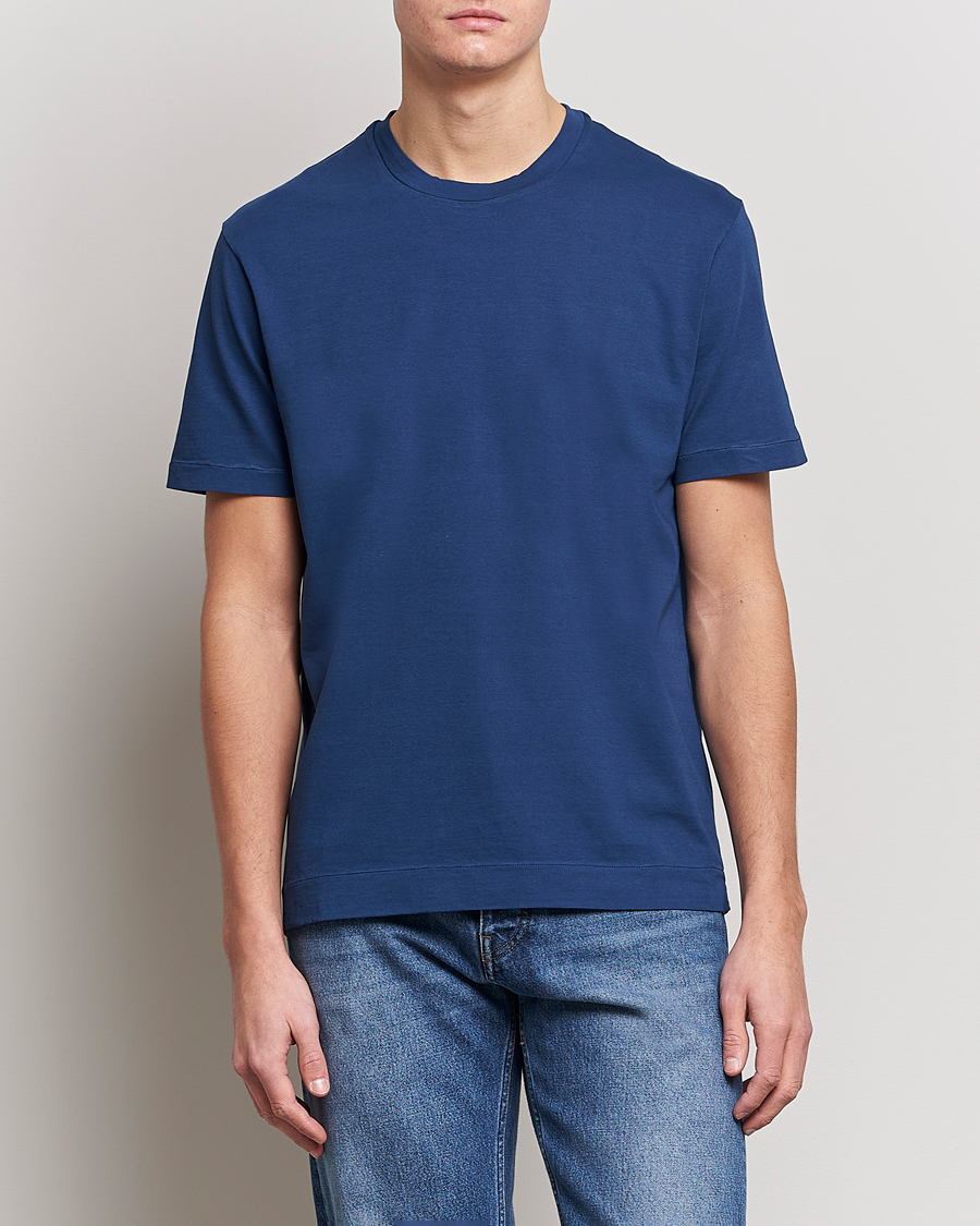 Men |  | Boglioli | Short Sleeve T-Shirt Washed Navy