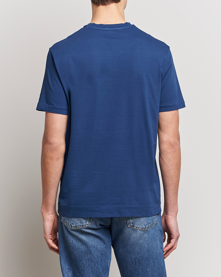 Men | T-Shirts | Boglioli | Short Sleeve T-Shirt Washed Navy
