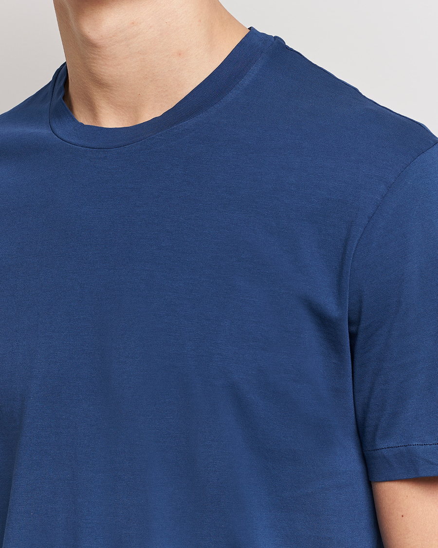 Men | T-Shirts | Boglioli | Short Sleeve T-Shirt Washed Navy