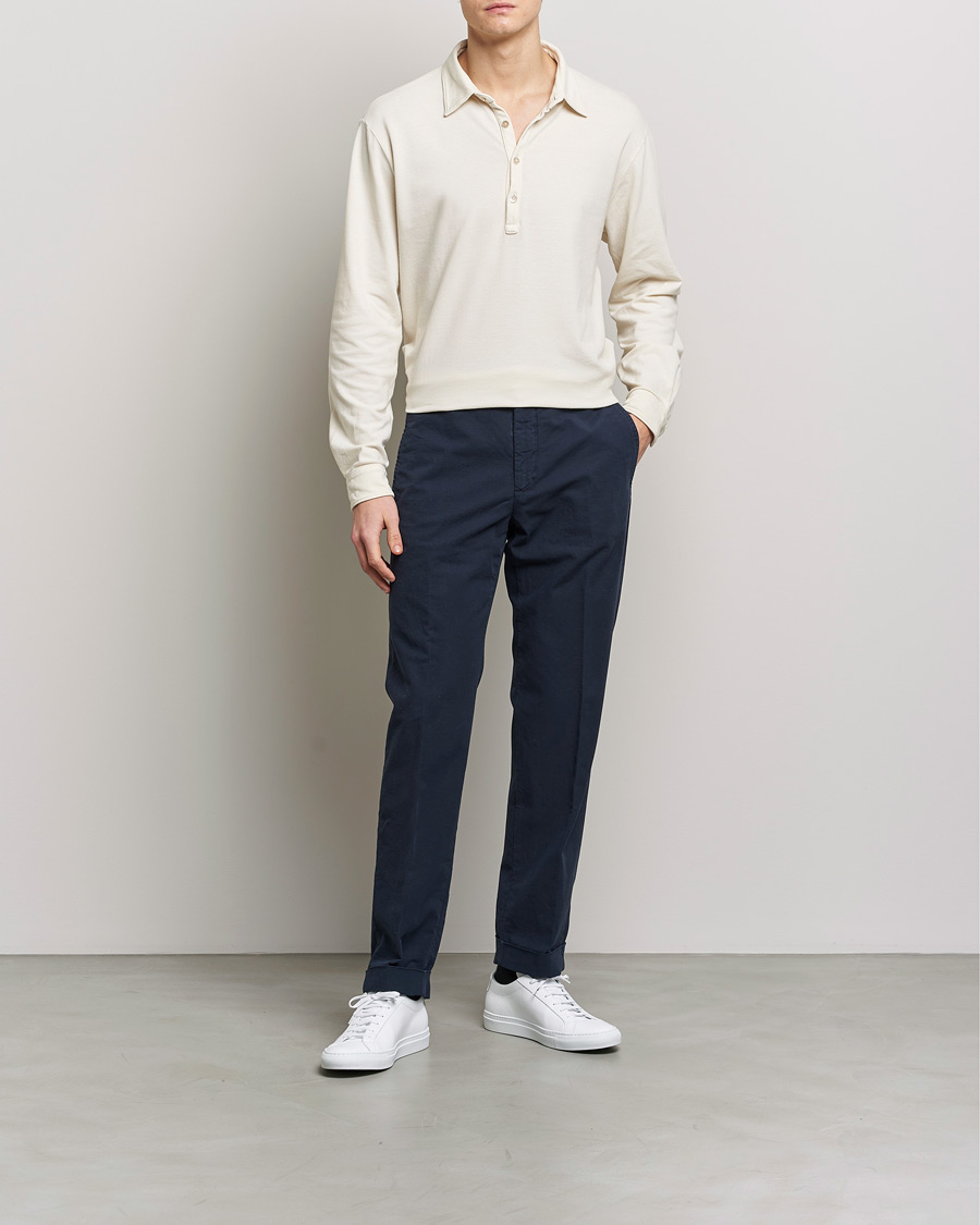 Men | Sweaters & Knitwear | Boglioli | Long Sleeve Polo Beige