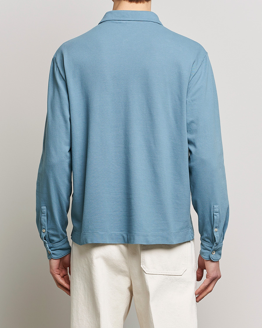 Men | Sweaters & Knitwear | Boglioli | Long Sleeve Polo Light Blue
