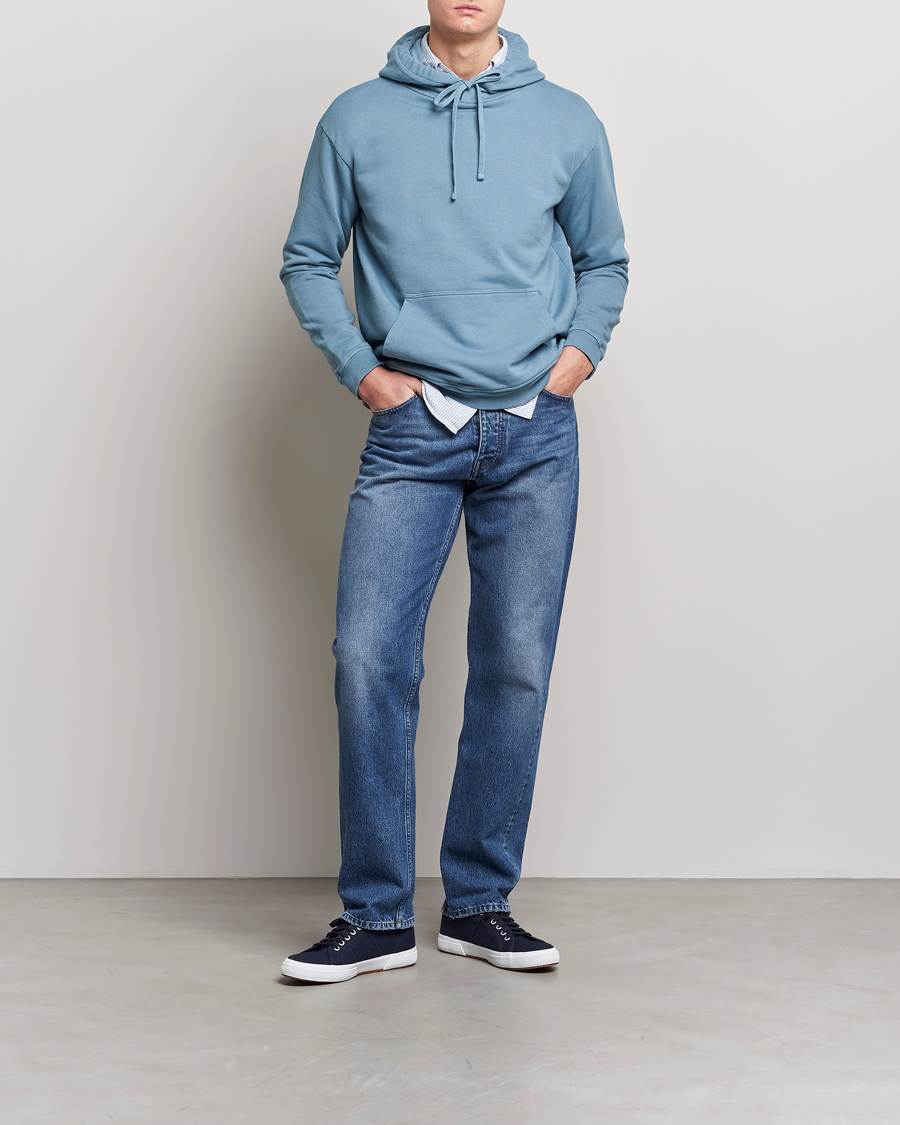 Men | Sweaters & Knitwear | Boglioli | Hooded Sweater Dusty Blue