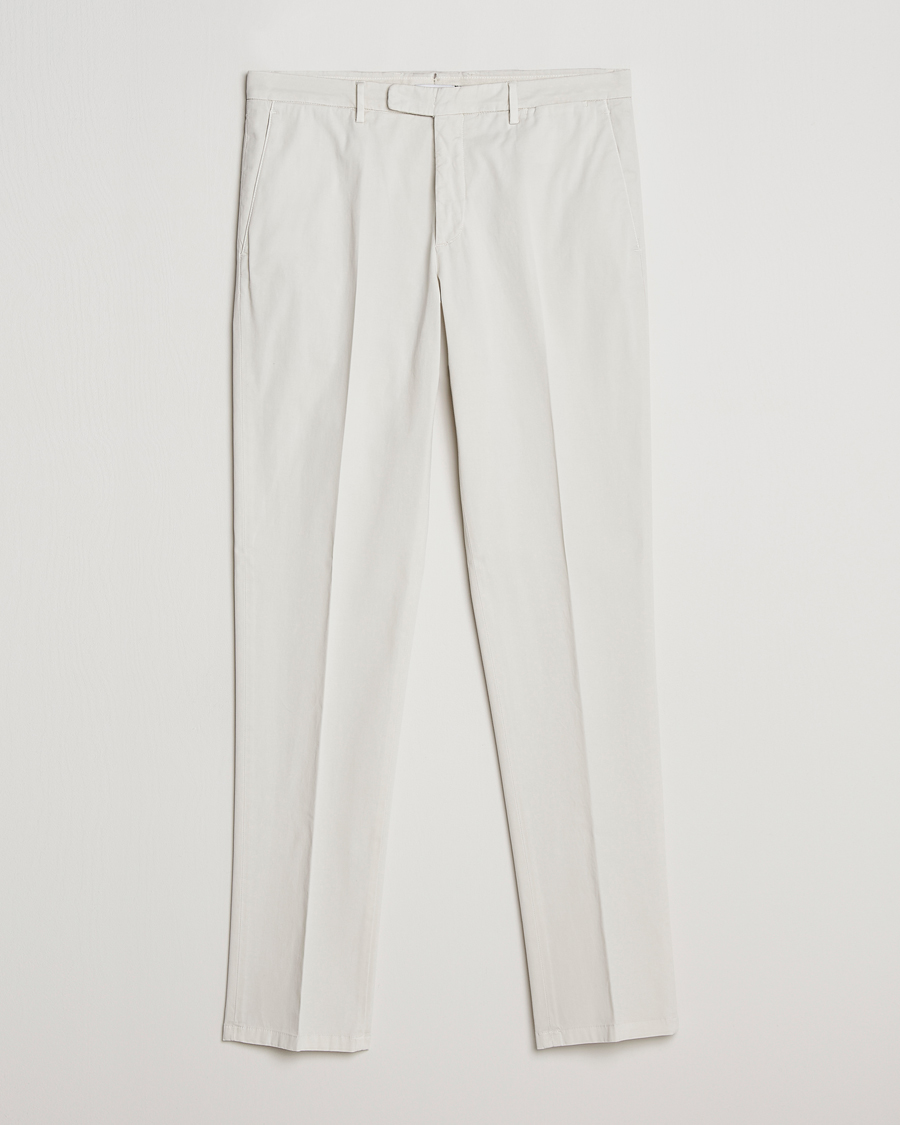 Men | Trousers | Boglioli | Cotton Stretch Chinos Off White