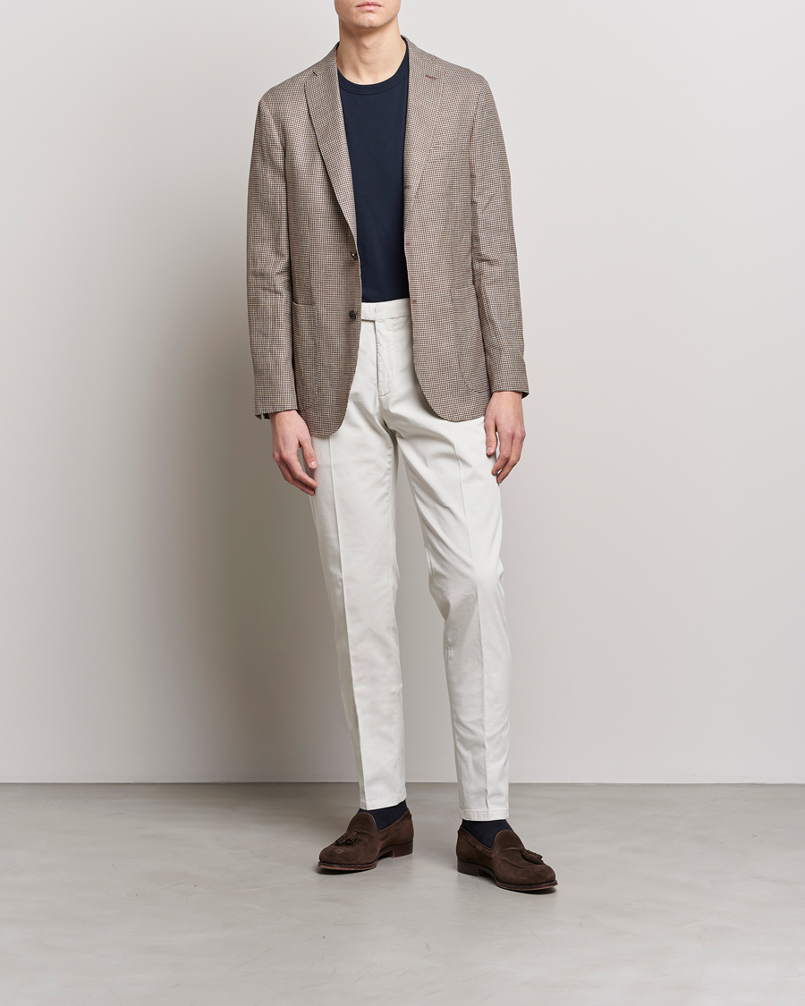 Men | Trousers | Boglioli | Cotton Stretch Chinos Off White