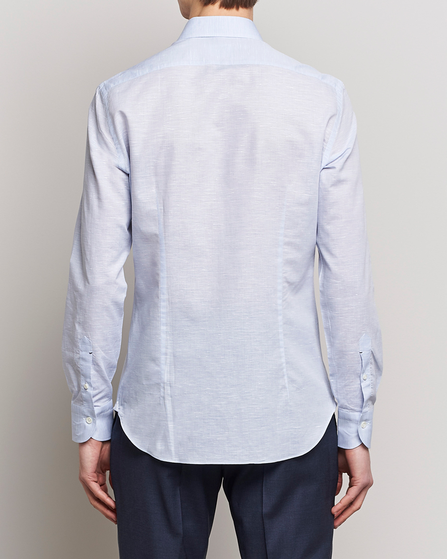 Men | Shirts | Mazzarelli | Soft Cotton/Linen Shirt Light Blue
