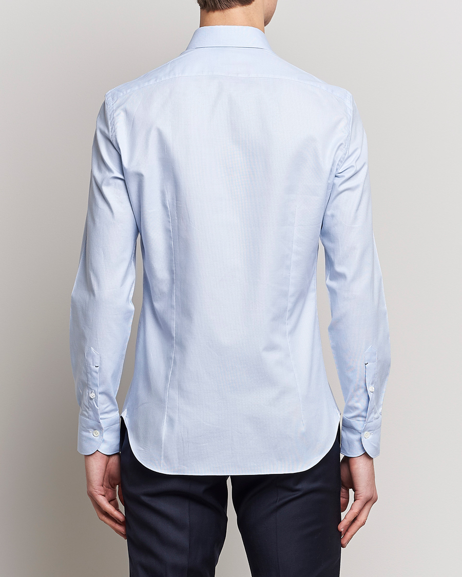 Men | Shirts | Mazzarelli | Soft Cotton Microweave Shirt Light Blue