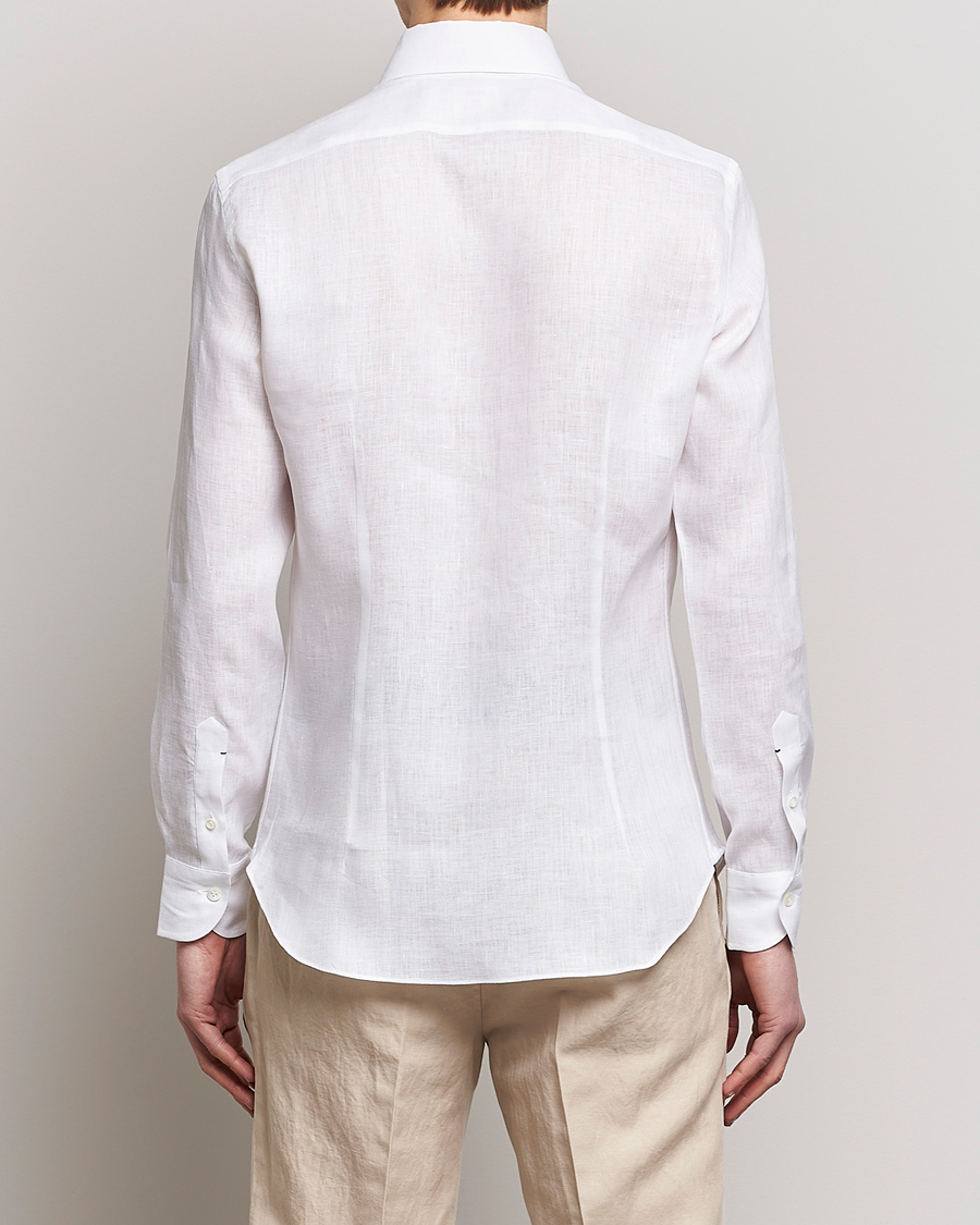Men | Shirts | Mazzarelli | Soft Linen Button Down Shirt White