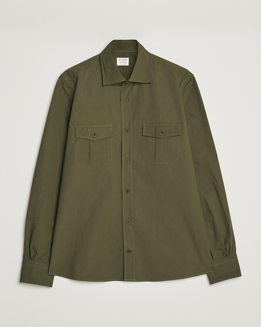 Men | Shirts | Mazzarelli | Safari Overshirt Olive