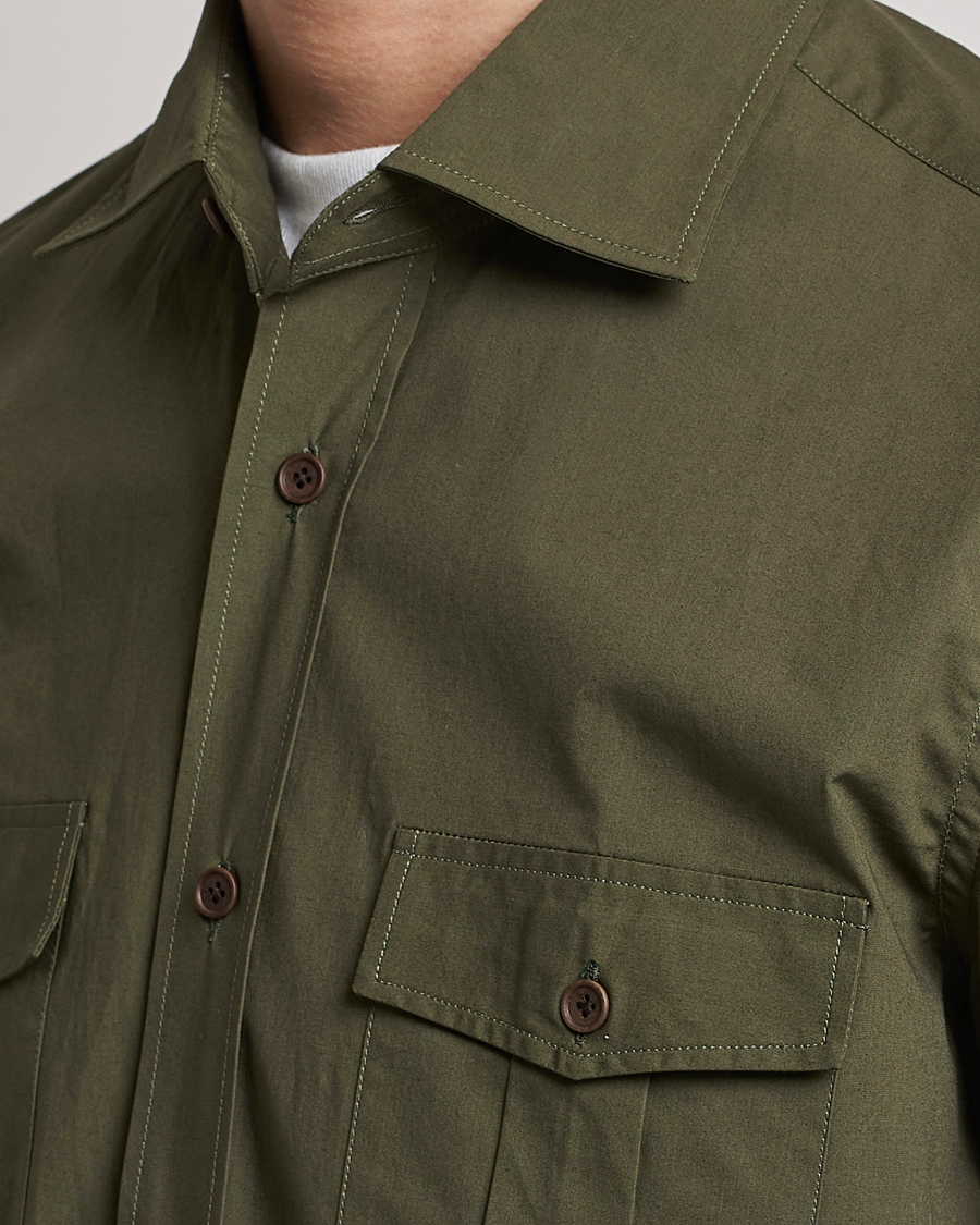 Men | Shirts | Mazzarelli | Safari Overshirt Olive