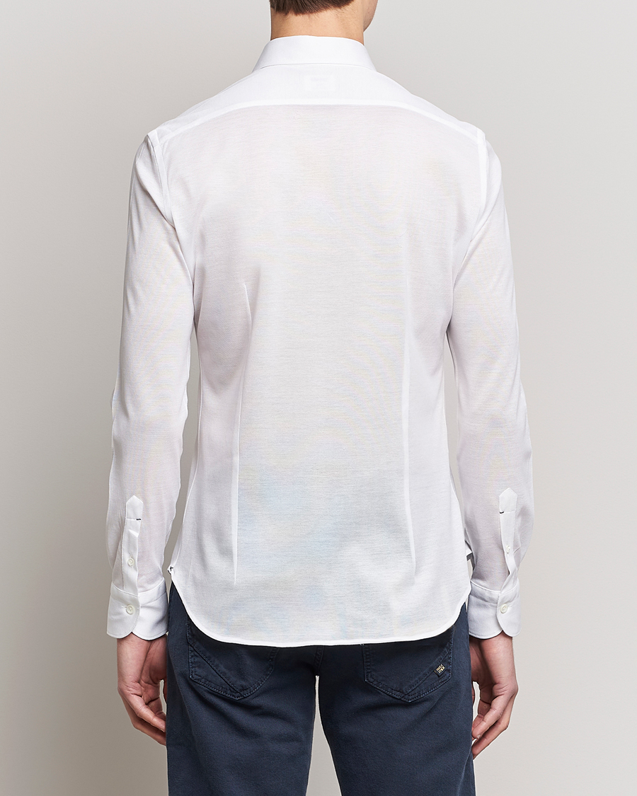 Men | Shirts | Mazzarelli | Soft Washed Piquet Shirt White