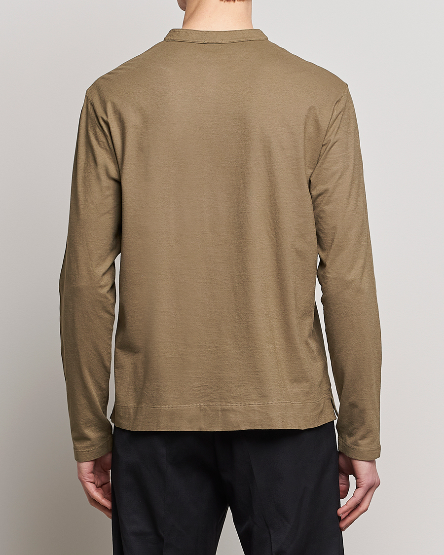 Men | Sweaters & Knitwear | Massimo Alba | Hawai Watercolor Henley Green Desert