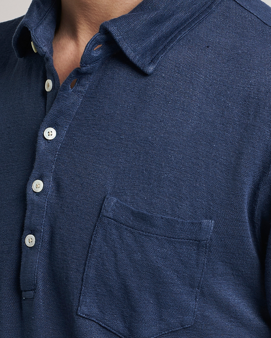 Men | Polo Shirts | Massimo Alba | Wembley Linen Polo Navy