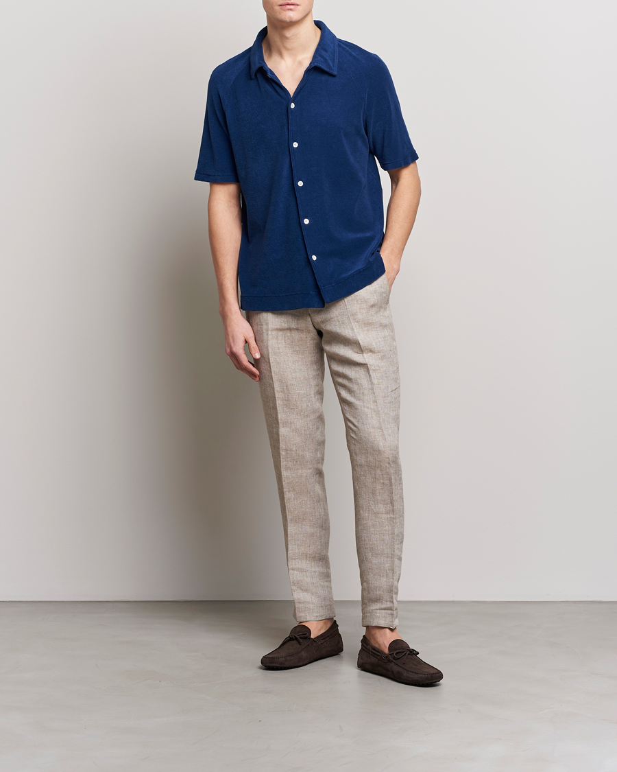Men | Polo Shirts | Massimo Alba | Terry Polo Shirt Navy