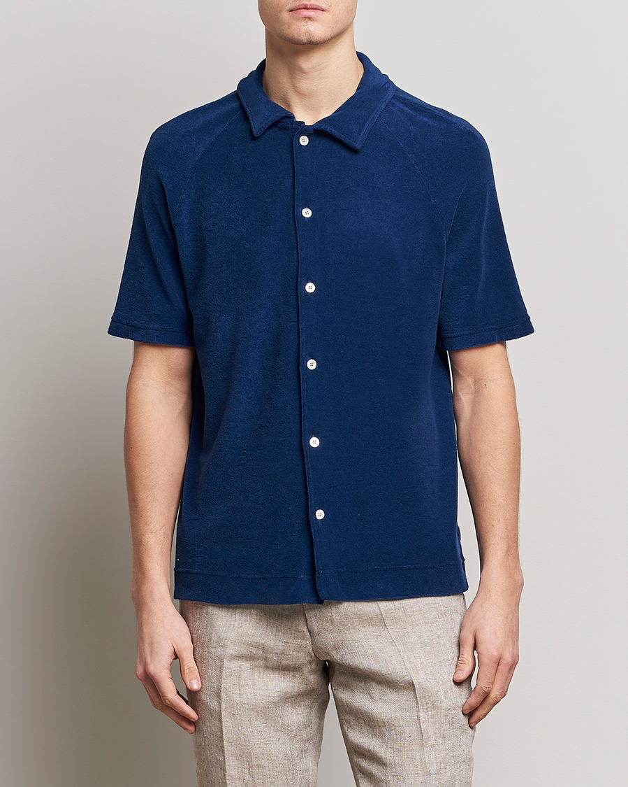 Men | Polo Shirts | Massimo Alba | Terry Polo Shirt Navy