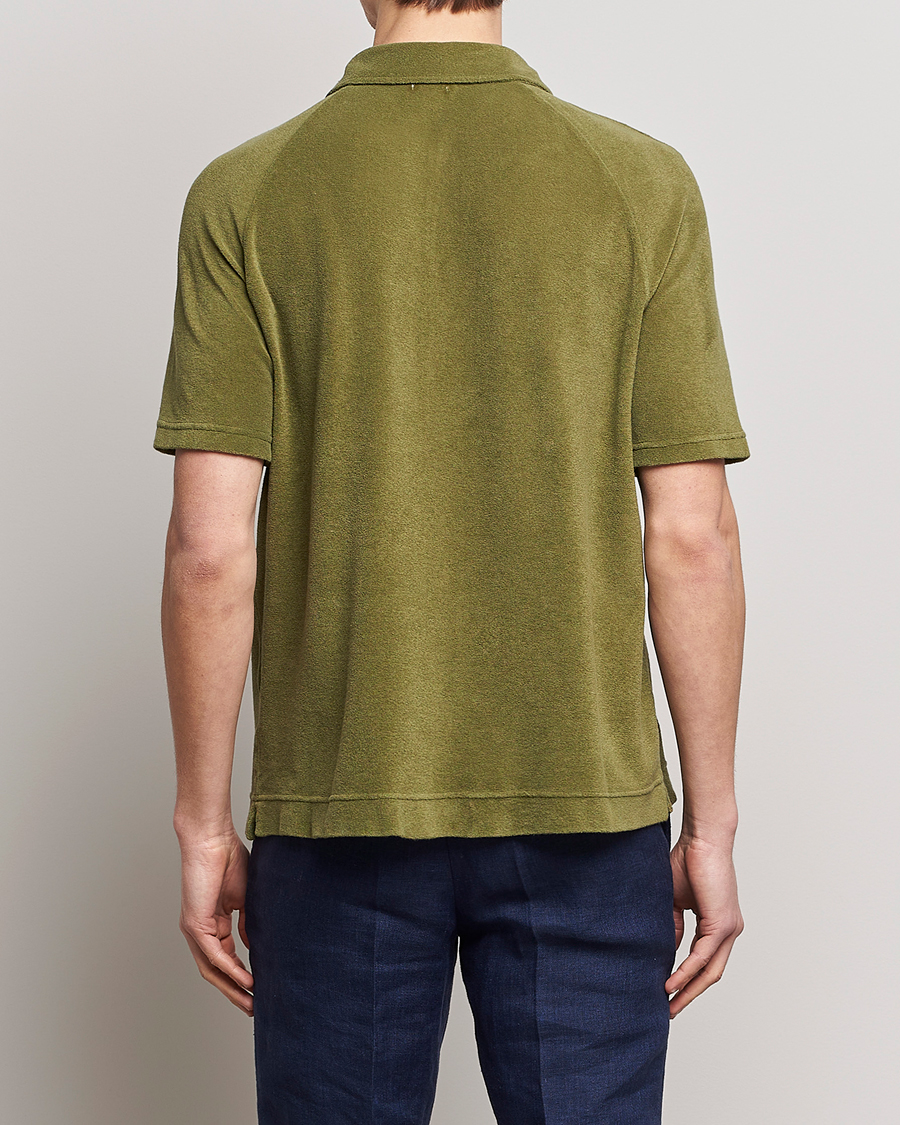 Men | Polo Shirts | Massimo Alba | Terry Polo Shirt Green Desert