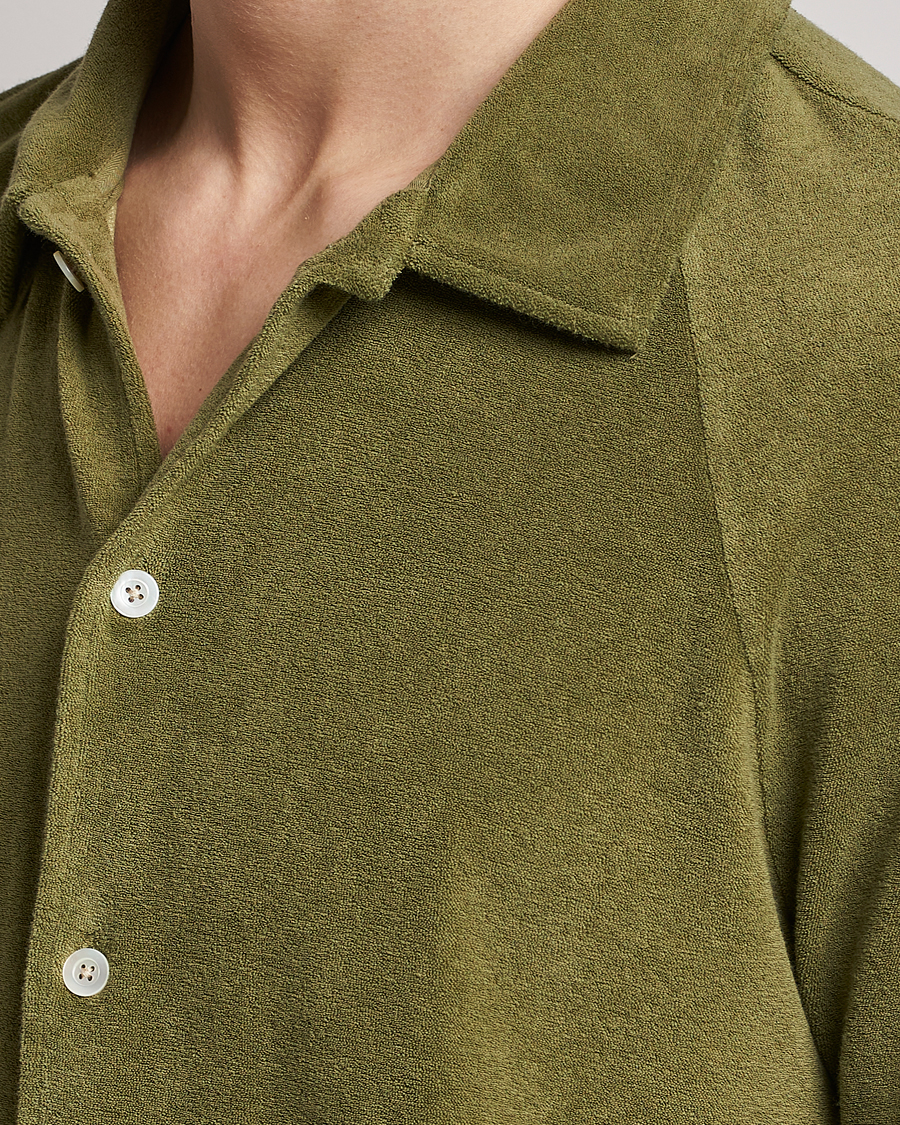Men | Polo Shirts | Massimo Alba | Terry Polo Shirt Green Desert