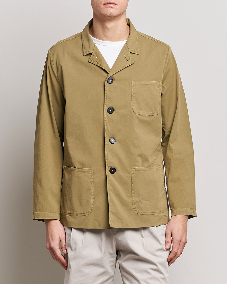 Men | Coats & Jackets | Massimo Alba | Florida Stone Washed Shirt Jacket Green Desert
