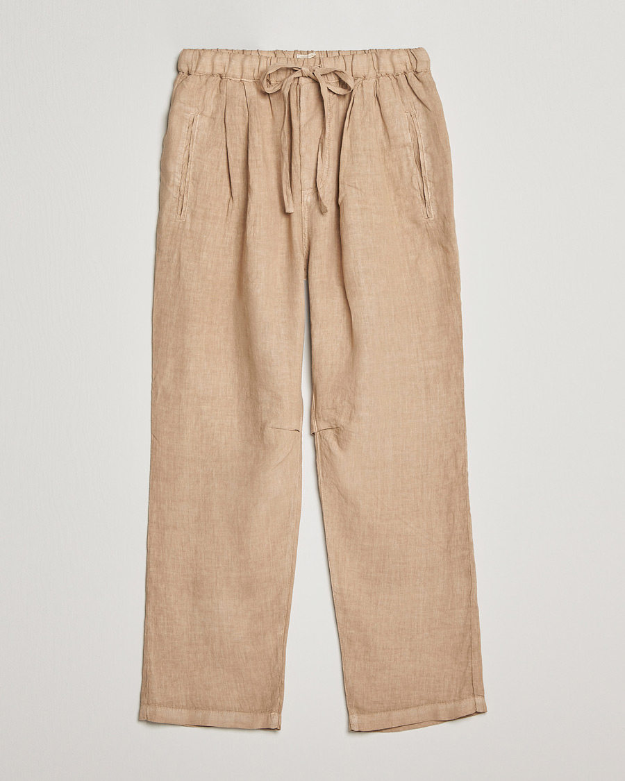 Men | Trousers | Massimo Alba | Keywest Linen Drawstring Pants Sand