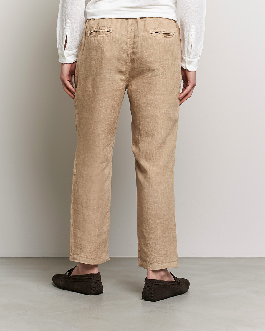 Men | Trousers | Massimo Alba | Keywest Linen Drawstring Pants Sand
