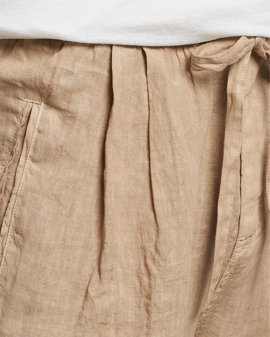 Men | Trousers | Massimo Alba | Keywest Linen Drawstring Pants Sand