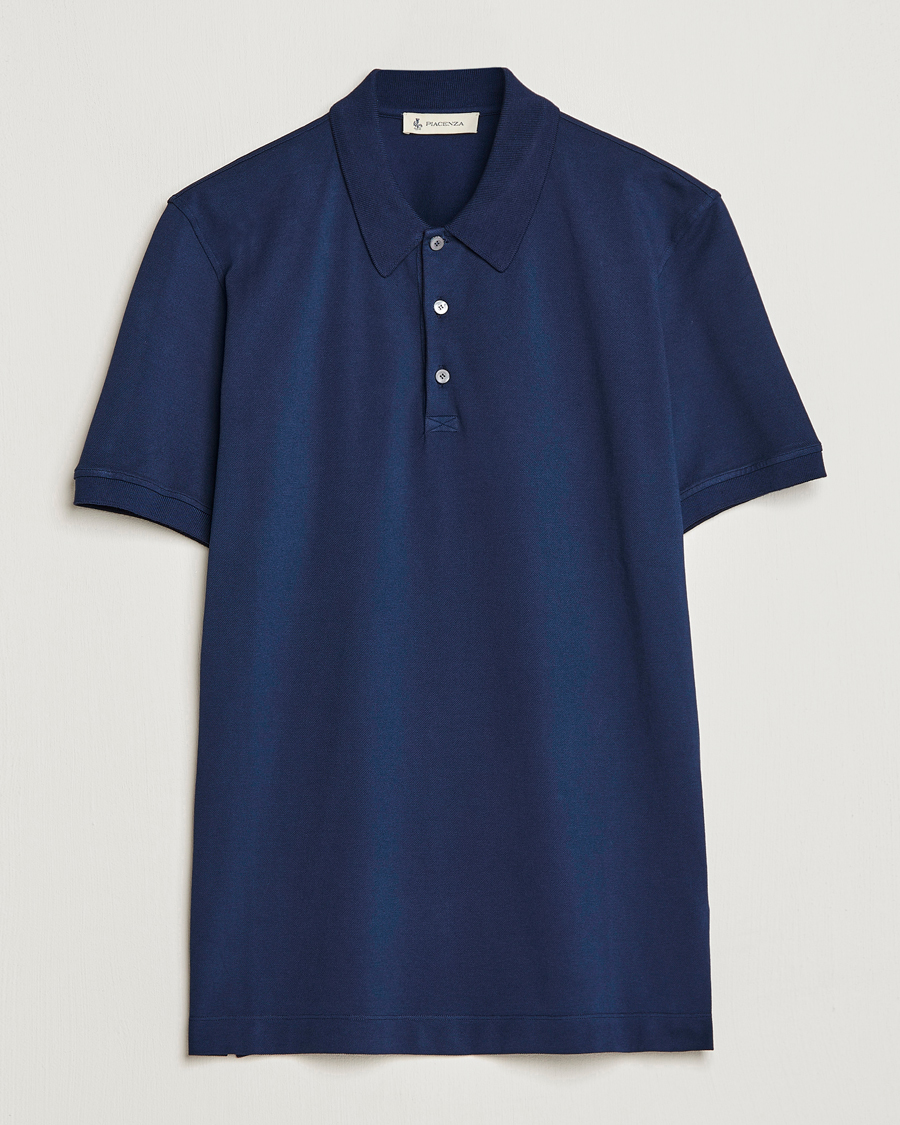 Men | Polo Shirts | Piacenza Cashmere | Portofino Short Sleeve Polo Navy