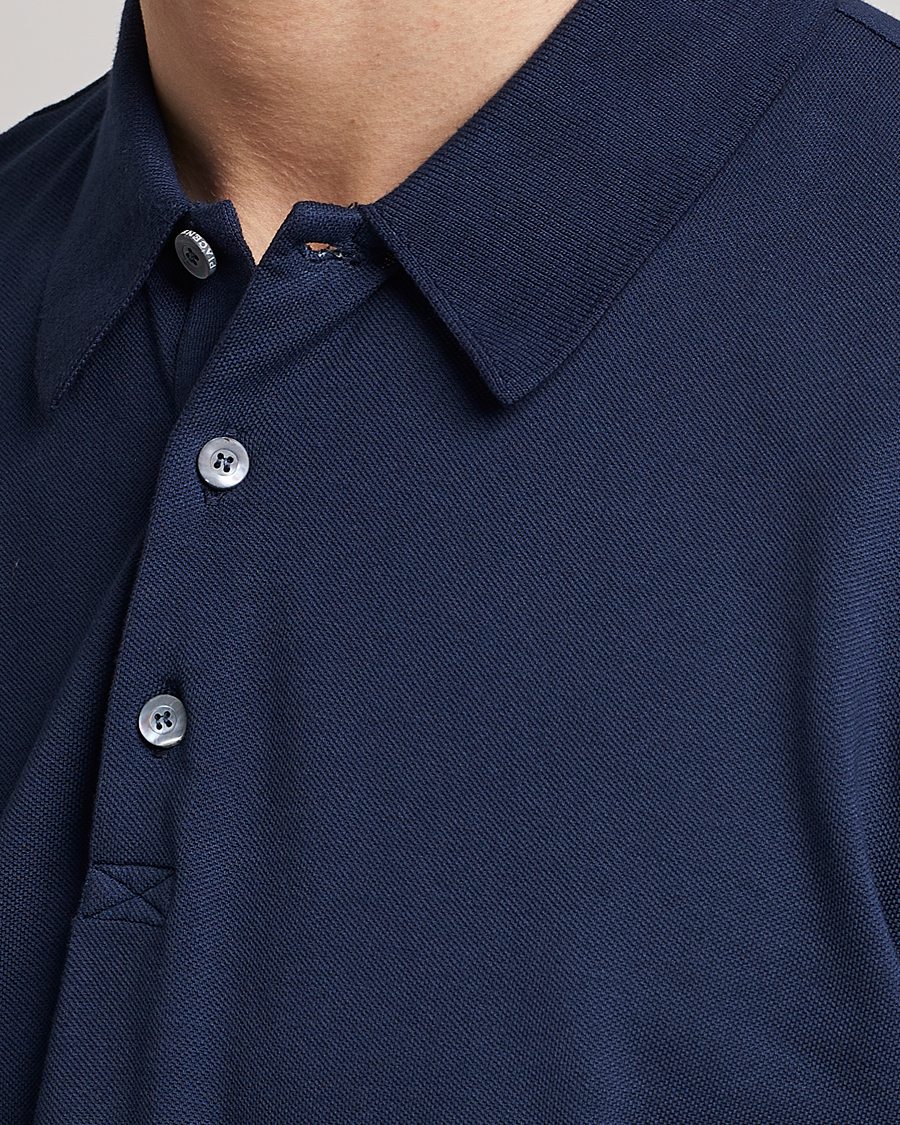 Men | Polo Shirts | Piacenza Cashmere | Portofino Short Sleeve Polo Navy