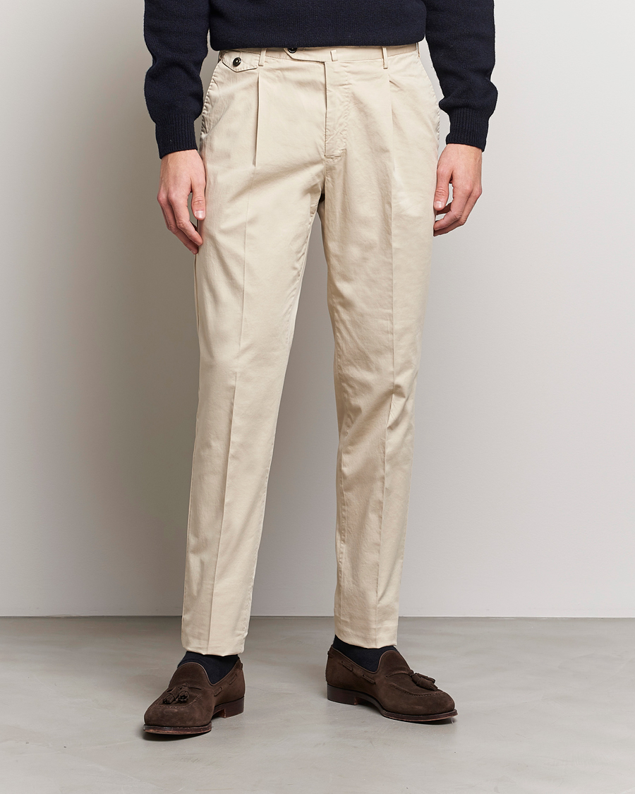 Men | Trousers | PT01 | Gentleman Fit Cotton Stretch Chinos Light Beige