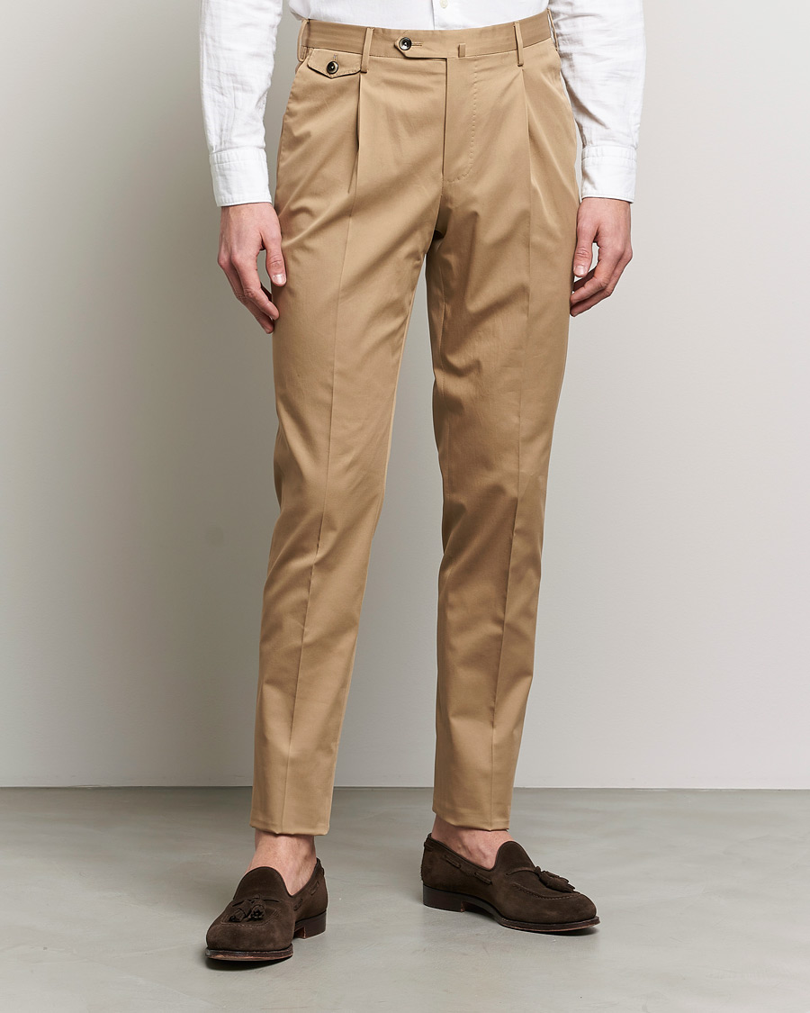 Men |  | PT01 | Gentleman Fit Silkochino Trousers Beige