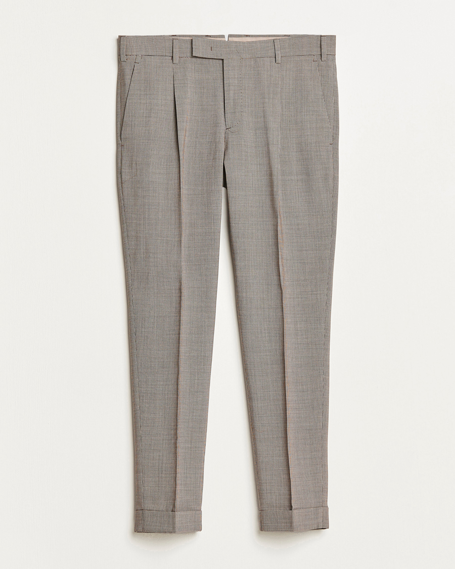 Men | Trousers | PT01 | Slim Fit Pleated Soft Wool Trousers Beige