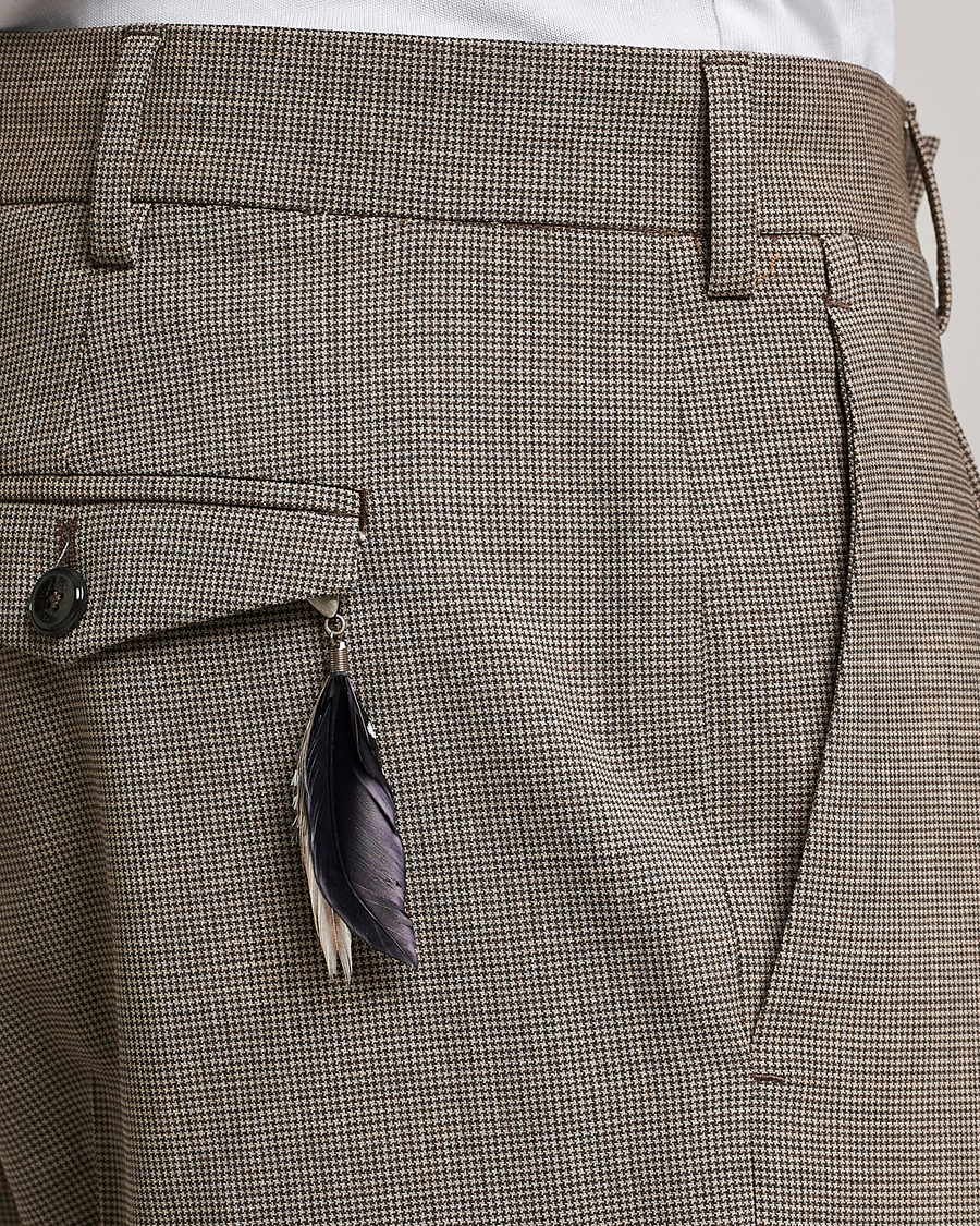 Men | Trousers | PT01 | Slim Fit Pleated Soft Wool Trousers Beige