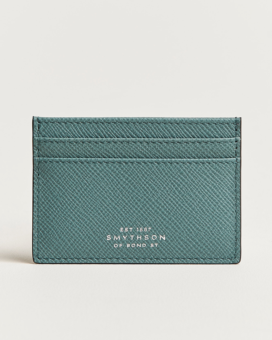 Men | Smythson Panama Flat Cardholder Dark Teal | Smythson | Panama Flat Cardholder Dark Teal