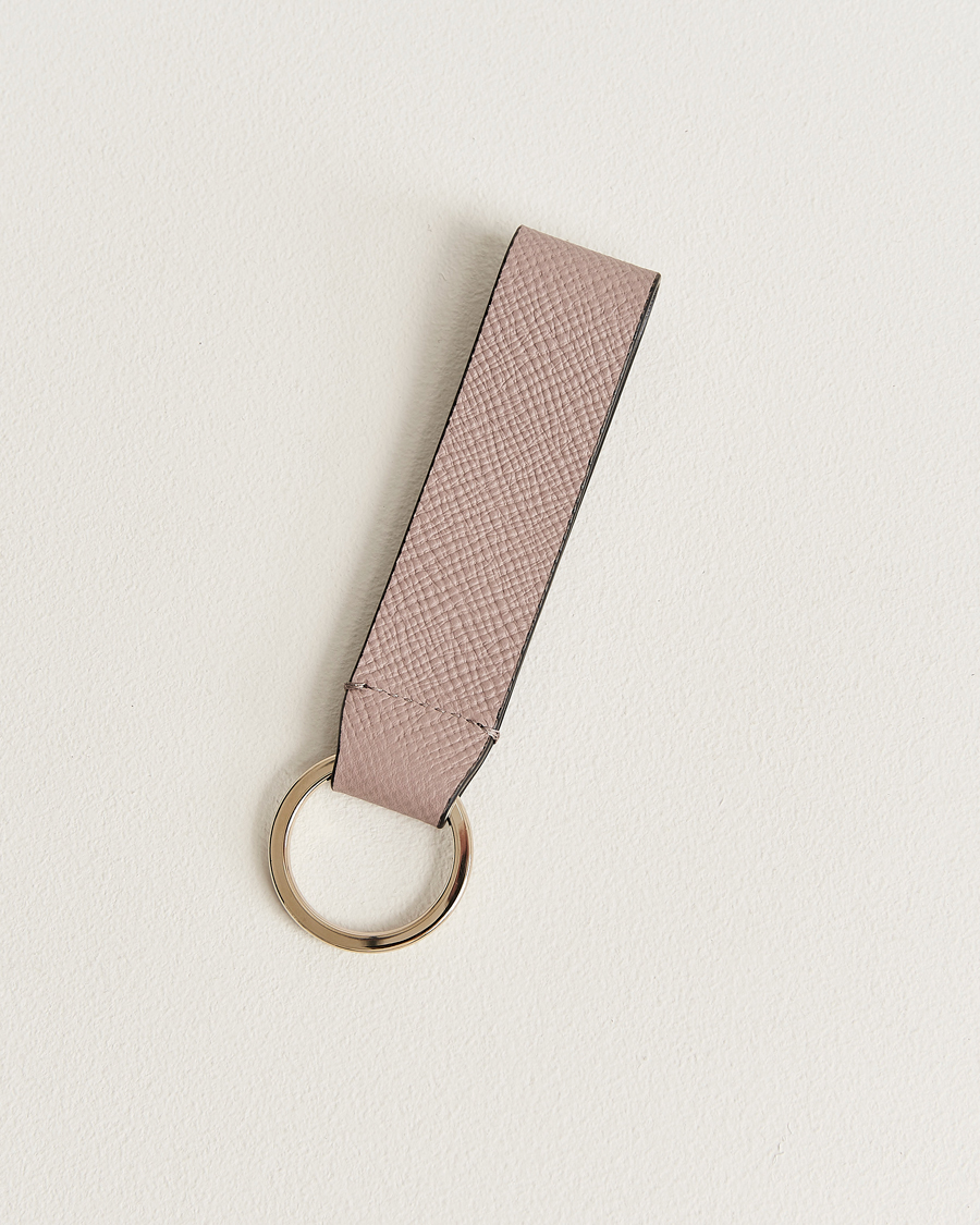 Men | Keychains | Smythson | Panama Leather Keyring Taupe