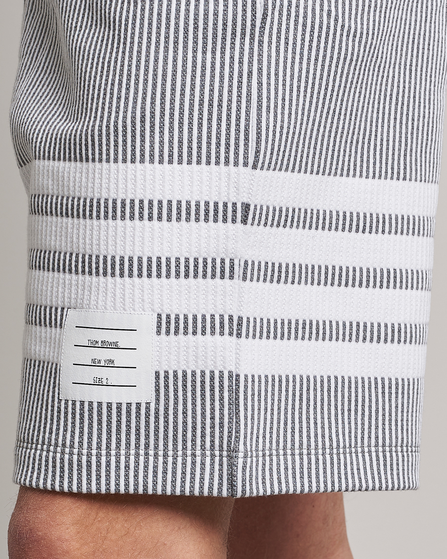Men | Shorts | Thom Browne | Seersucker Loopback Shorts Light Grey