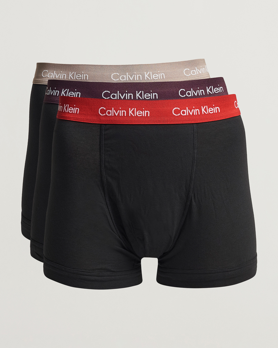 Men | Underwear & Socks | Calvin Klein | Cotton Stretch Trunk 3-Pack Black