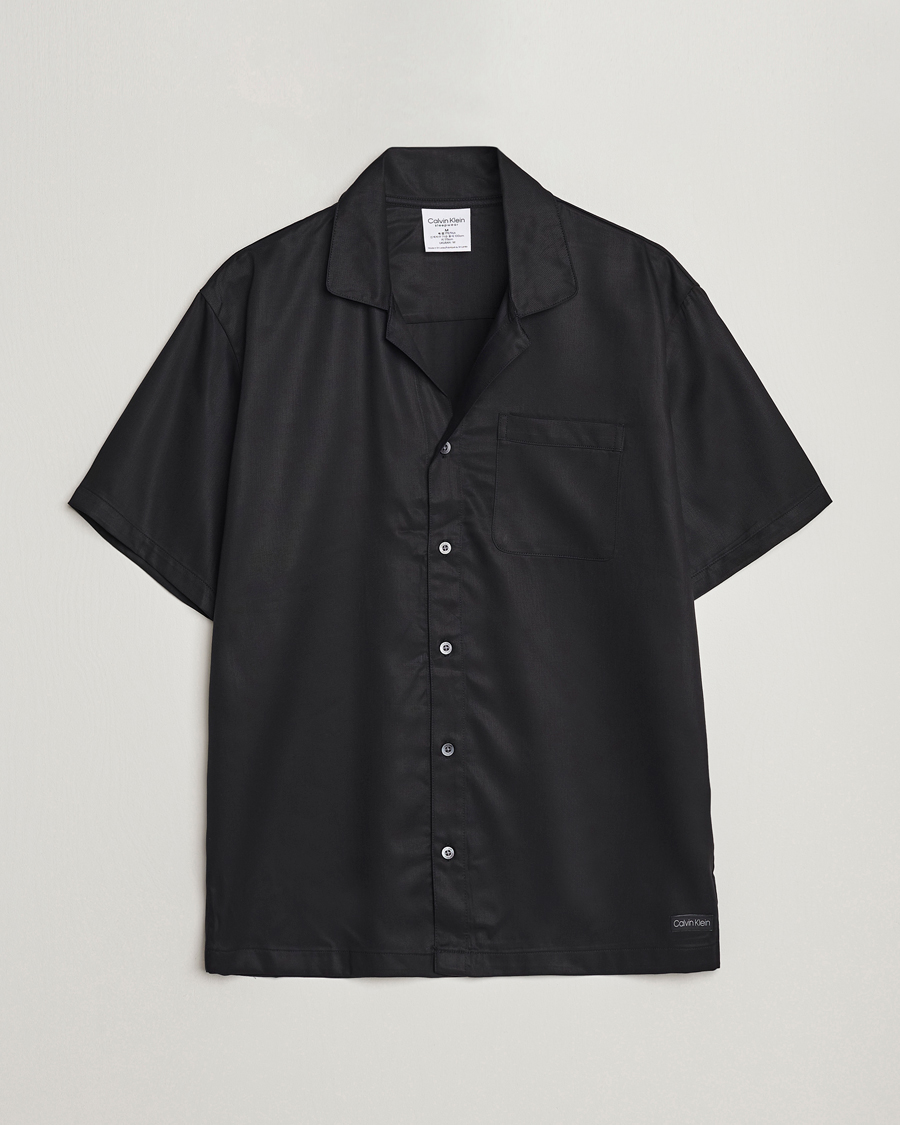Men | Shirts | Calvin Klein | Lyocell Short Sleeve Loungewear Shirt Black