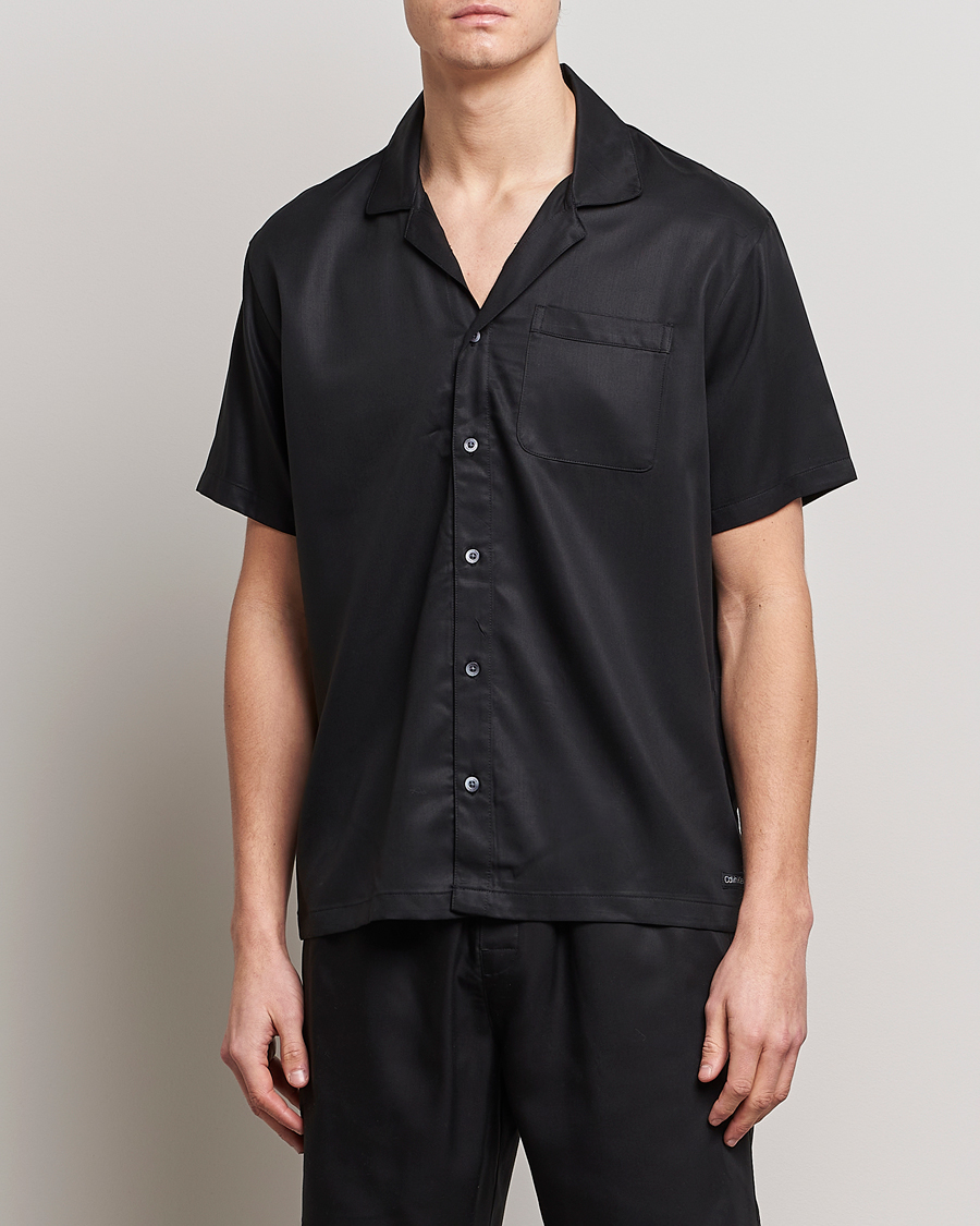 Men | Calvin Klein | Calvin Klein | Lyocell Short Sleeve Loungewear Shirt Black